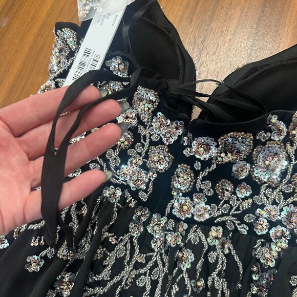 Jovani Black Strapless High Slit Evening Gown 23937, $1500 msrp, SIZE 16 NWT - Picture 4 of 13